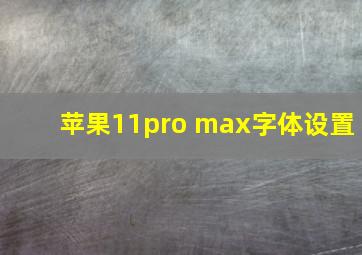 苹果11pro max字体设置